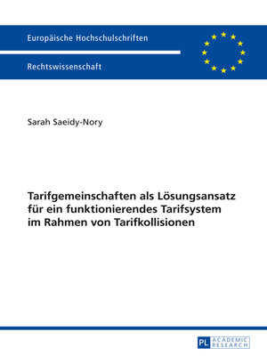 cover image of Tarifgemeinschaften als Loesungsansatz fuer ein funktionierendes Tarifsystem im Rahmen von Tarifkollisionen